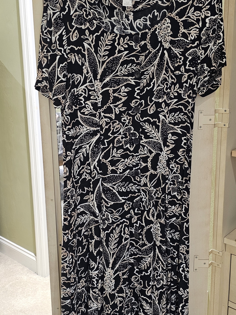 Norton McNaughton Black and White Floral Dress